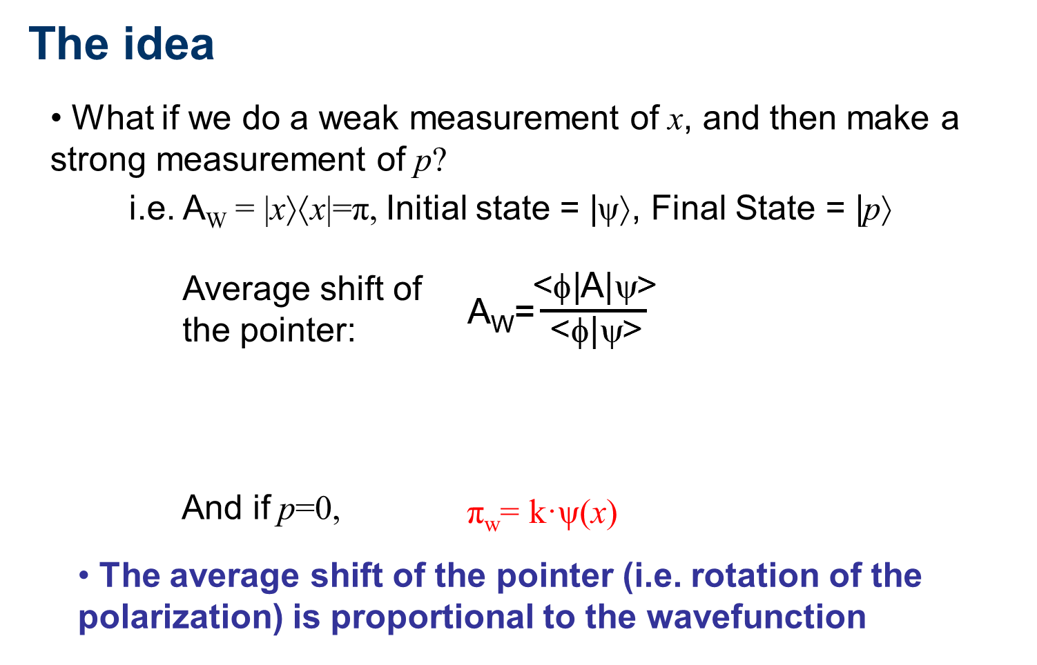 Idea for direct measurement of the wavefunction